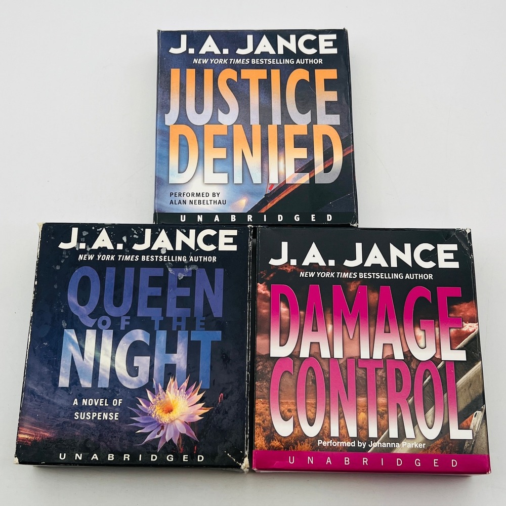 J.A. Jance Audiobook CD Lot Justice Denied Damage Control Queen of the Night 3pk